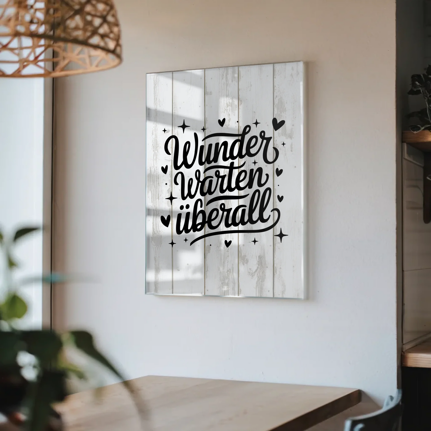 Acrylglas Wandbild Wunder warten überall Geschenkidee