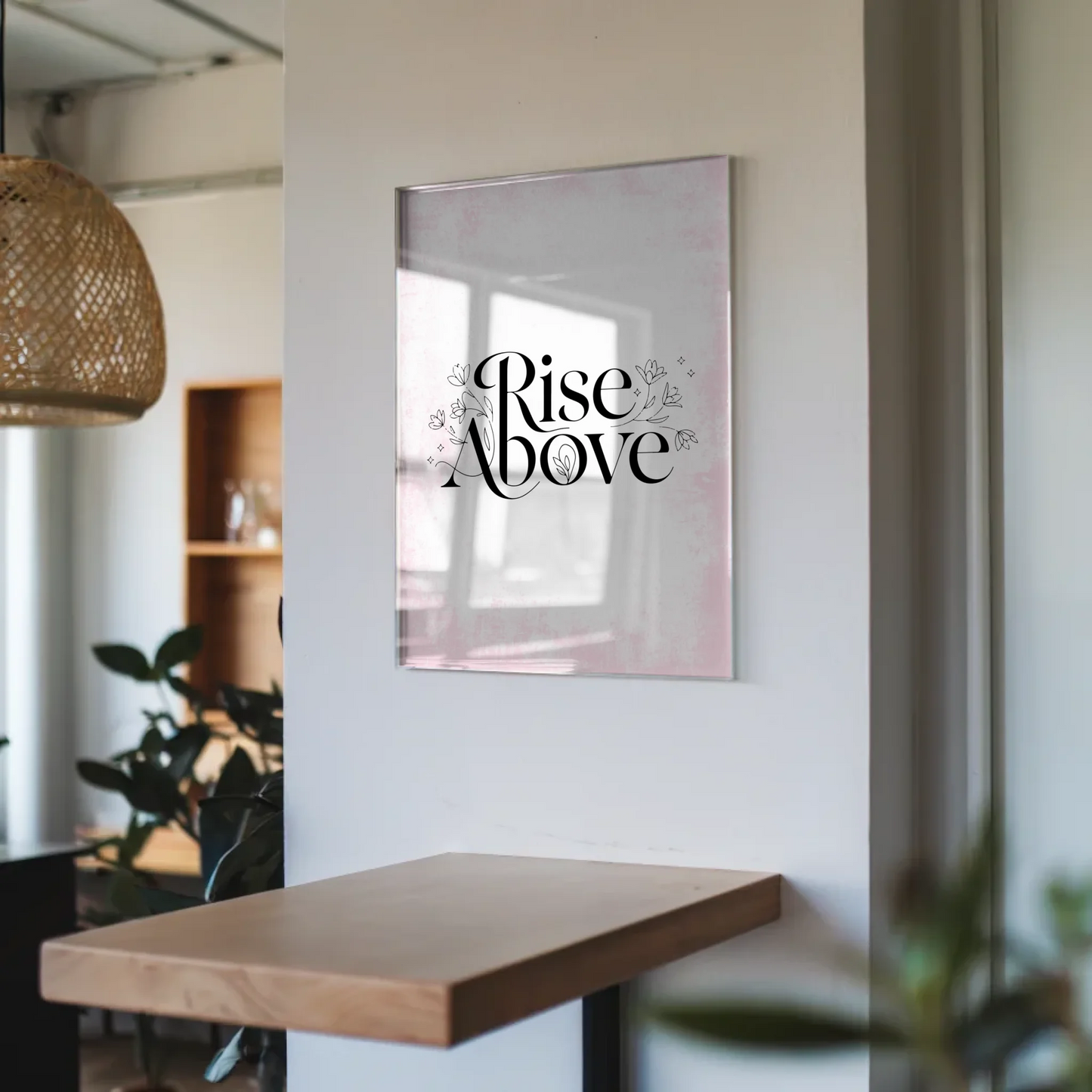 Bild Mit Acrylglas Rise Above - Personalisiertes Geschenk Spruch Wandbild