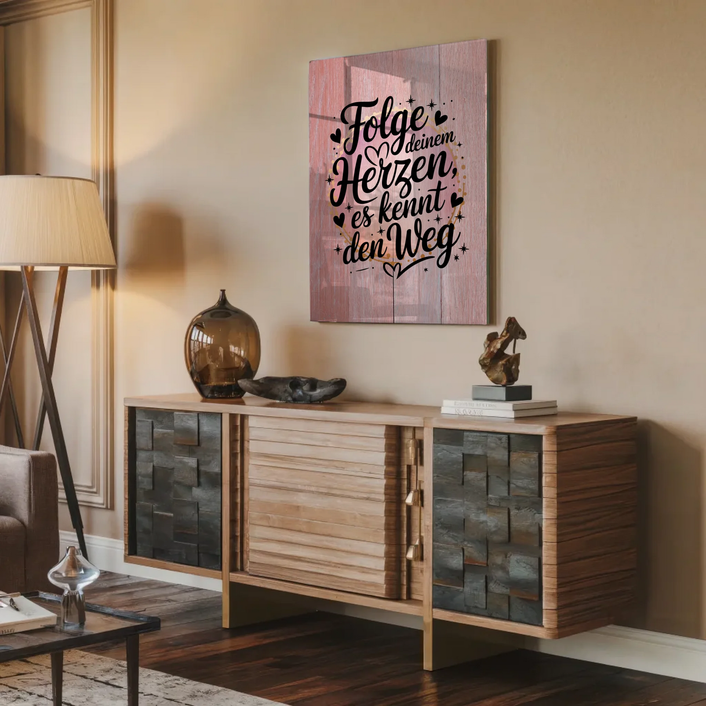Wandbild Acrylglas Folge deinem Herzen es kennt den Weg