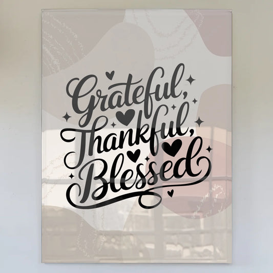 Acrylglas Bild Grateful Thankful Blessed Geschenk