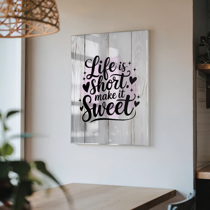 Wandbild Acrylglas Life is short Make it sweet Geschenk