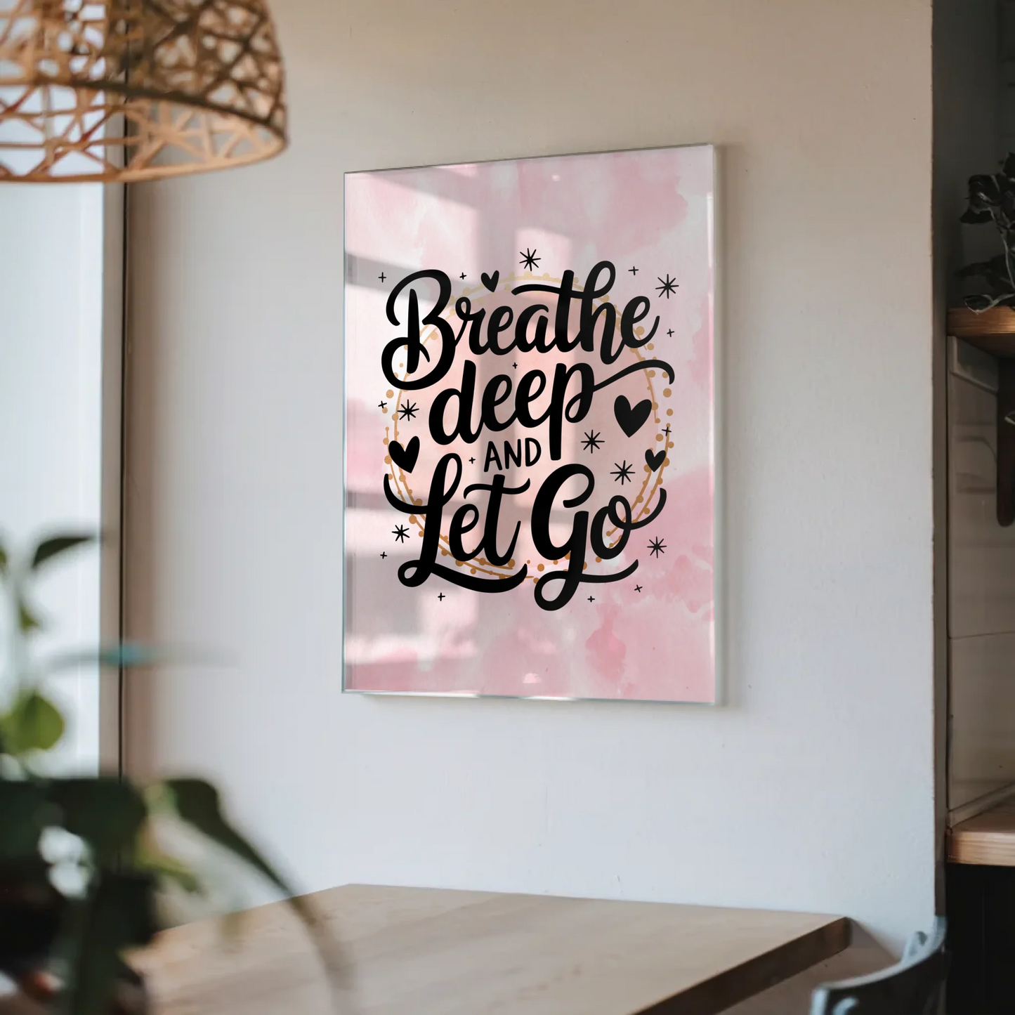 Acrylglas Wandbild Breathe Deep and Let Go Geschenk
