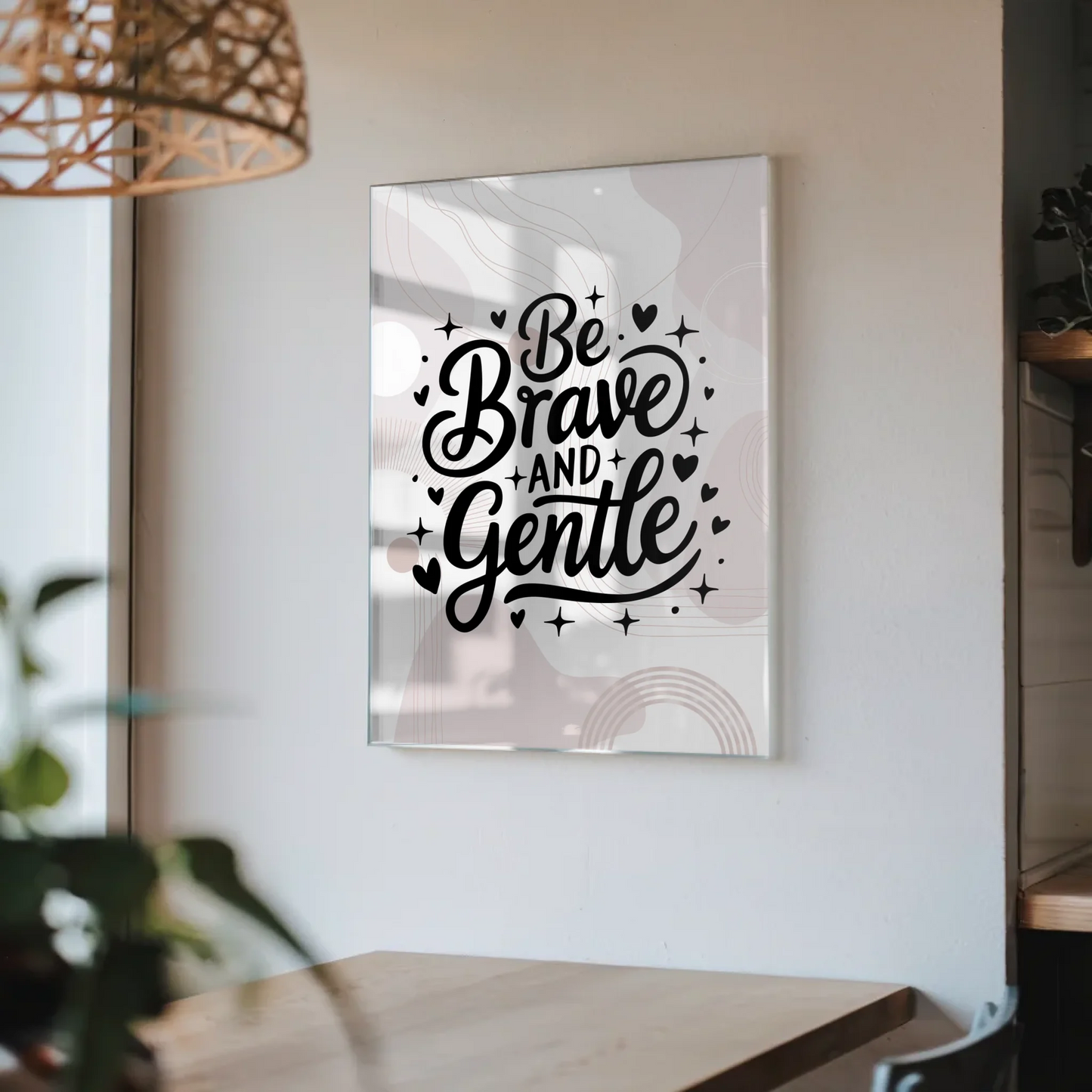 Acrylglas Mit Foto Be Brave and Gentle Geschenk