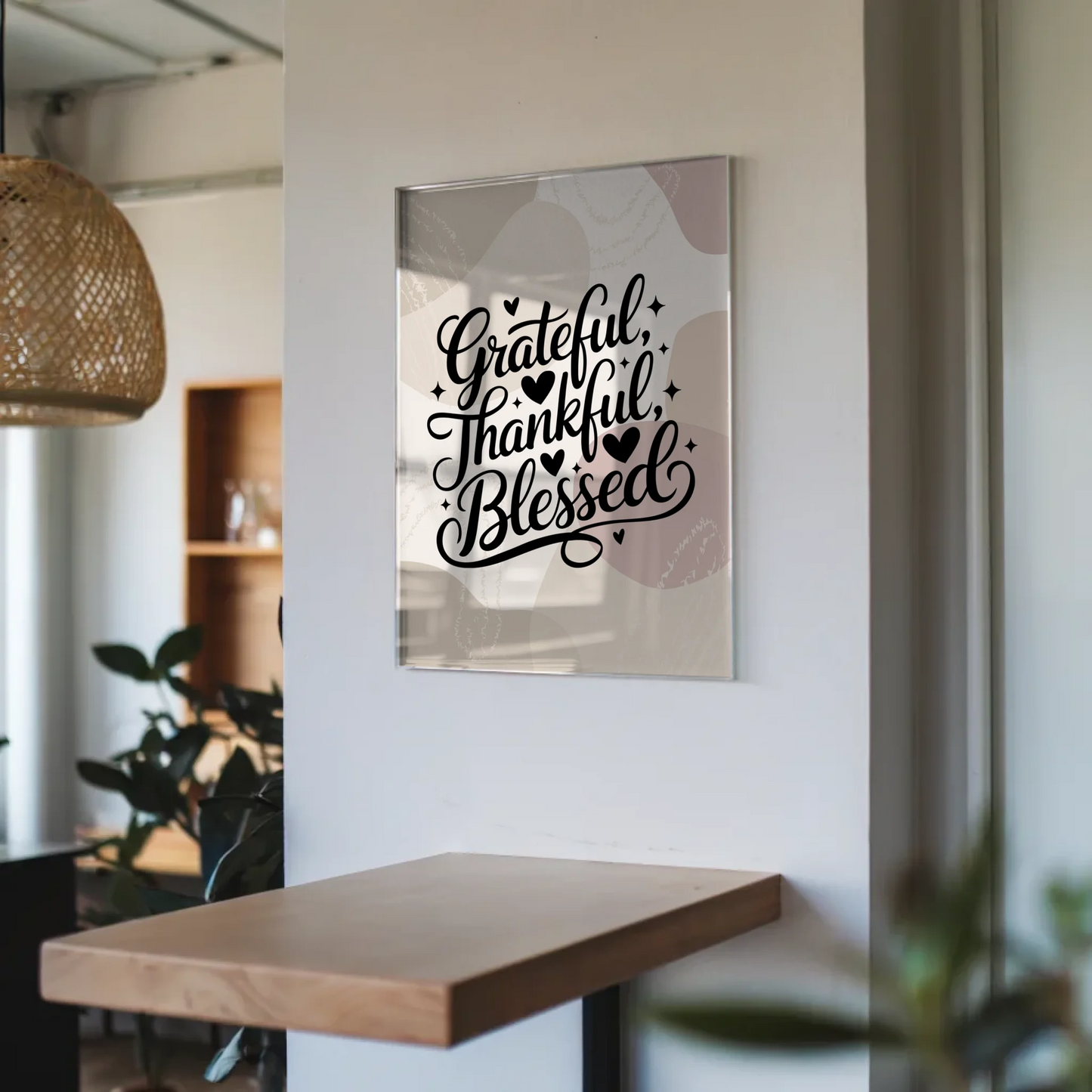 Acrylglas Bild Grateful Thankful Blessed Geschenk