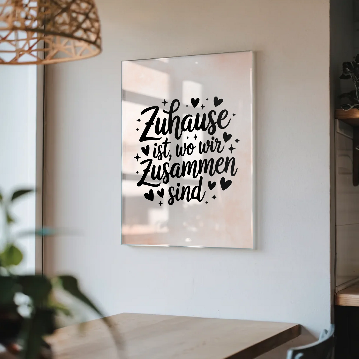 Foto Acrylglas Zuhause ist wo wir zusammen sind