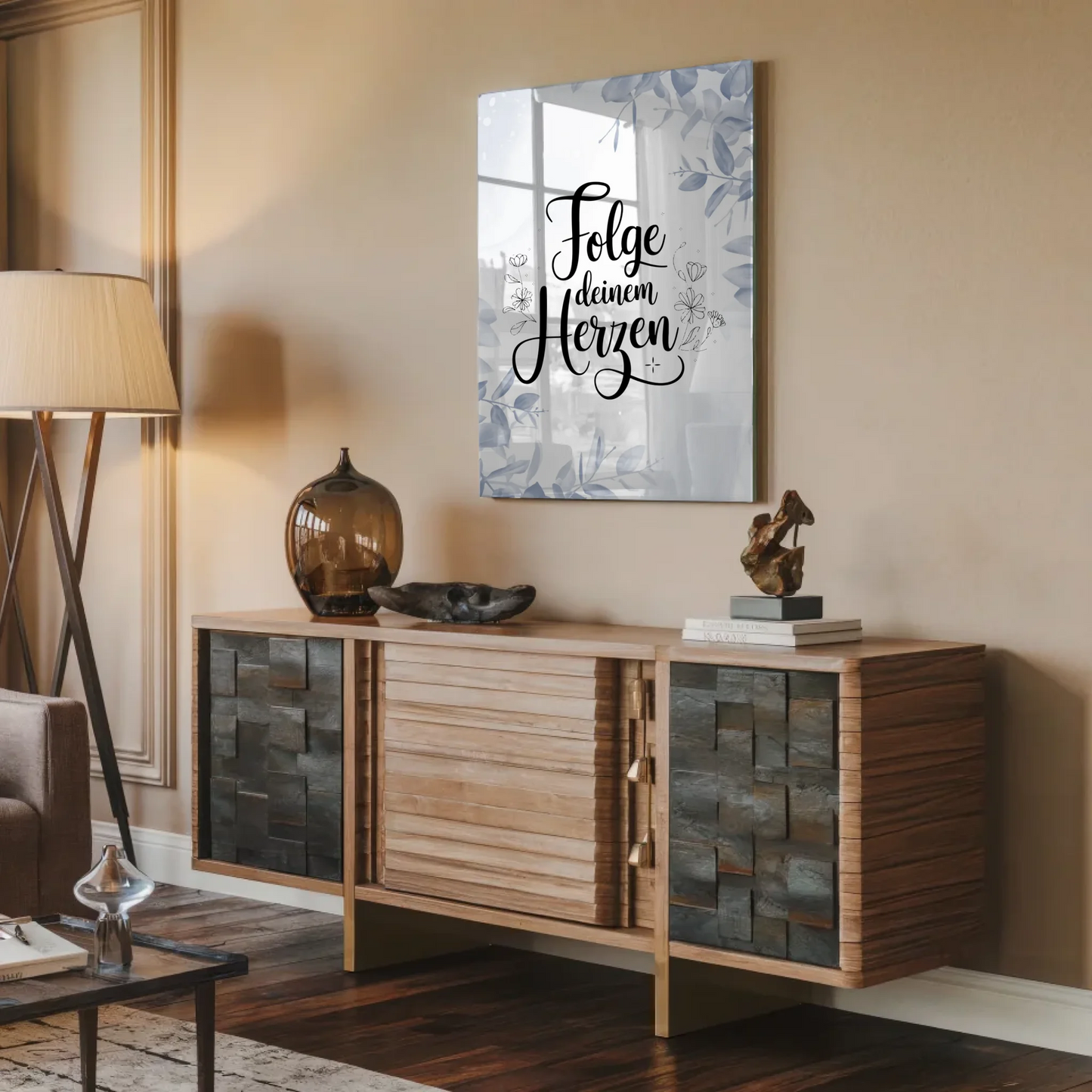 Acrylglas Wandbild Folge deinem Herzen Geschenkidee