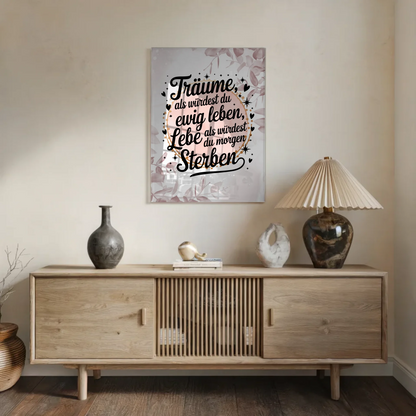 Wandbild Auf Acrylglas Träume Lebe Zitat Geschenk