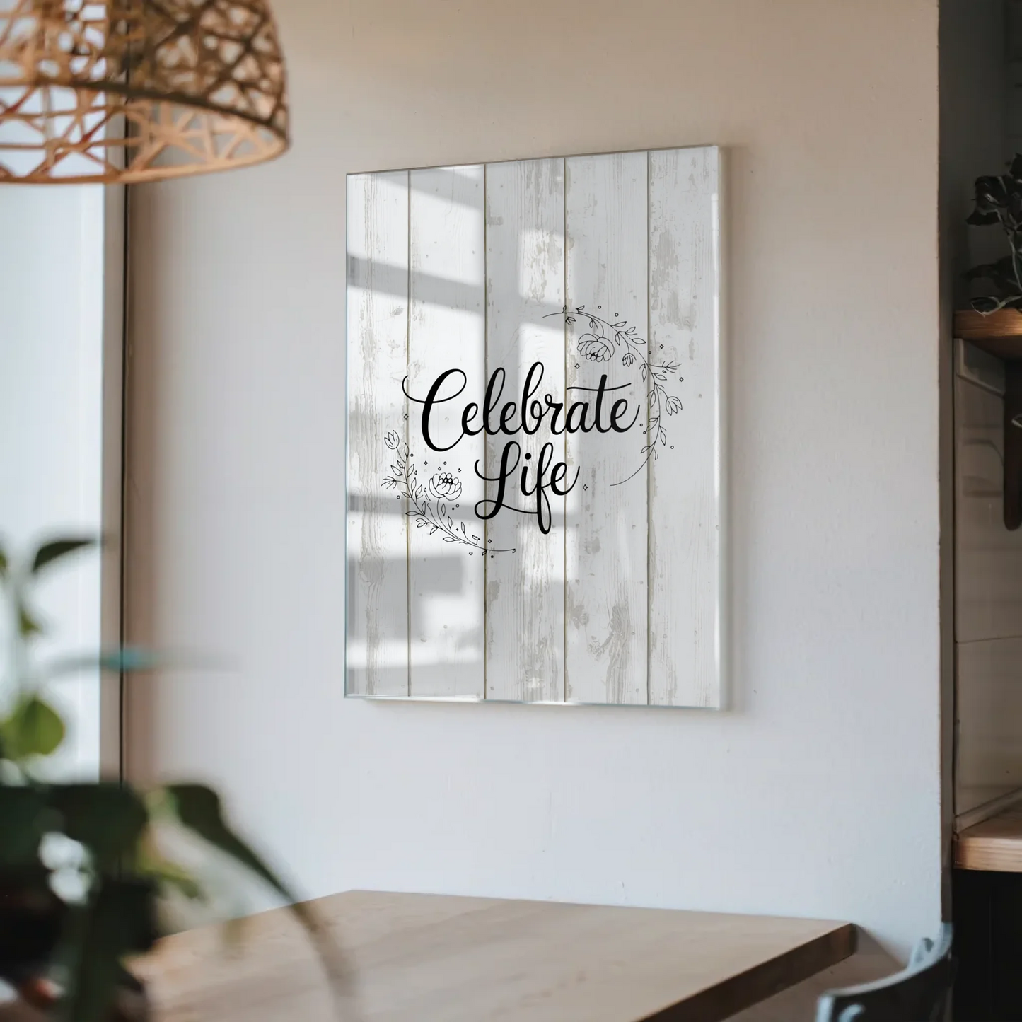 Wandbild Acrylglas Celebrate Life - Personalisiertes Geschenk