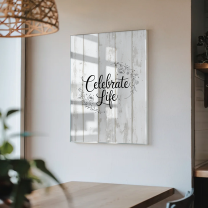 Wandbild Acrylglas Celebrate Life - Personalisiertes Geschenk
