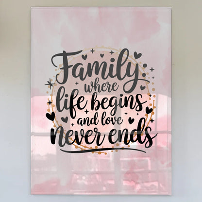 Bild Acrylglas Family: where life begins and love never ends