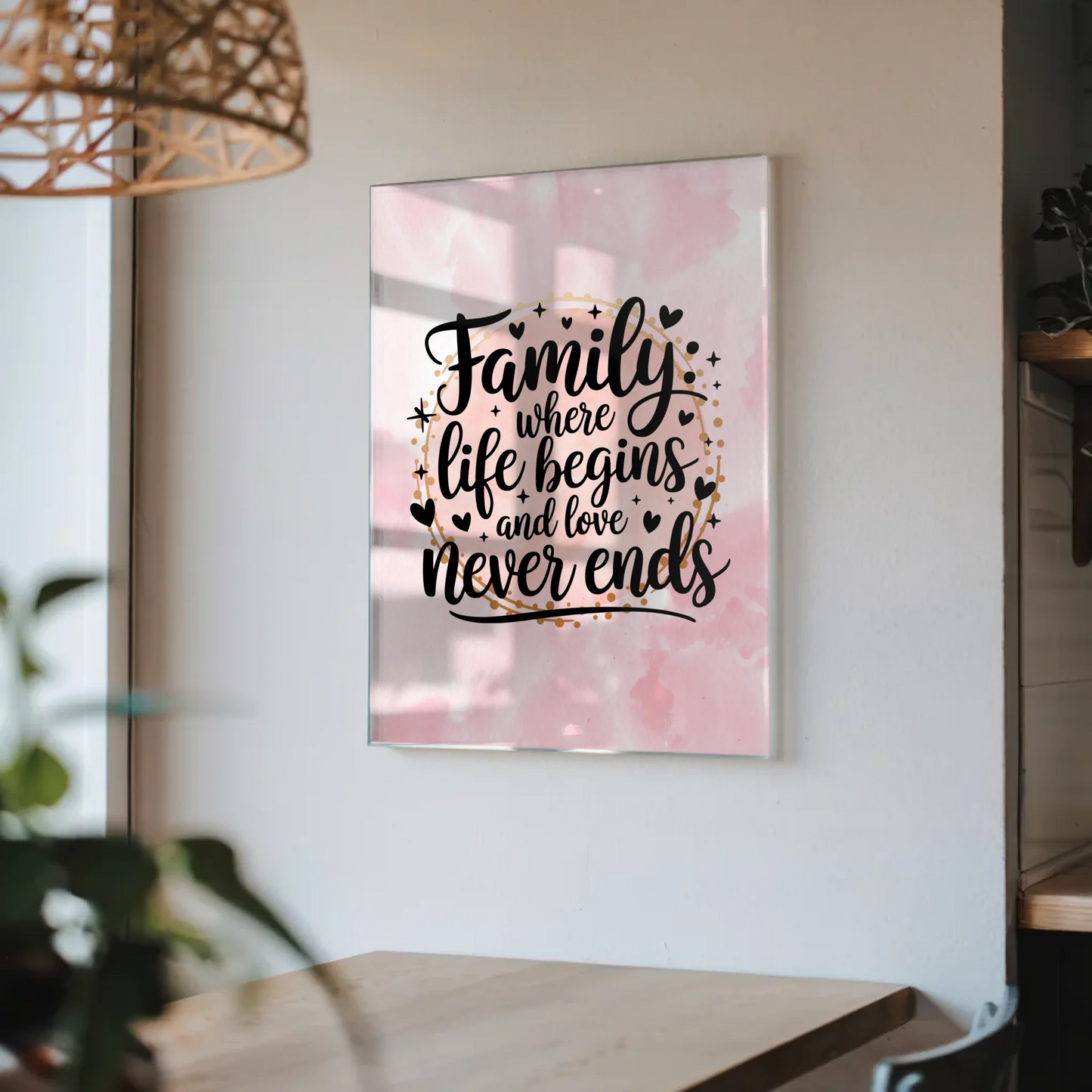 Bild Acrylglas Family: where life begins and love never ends