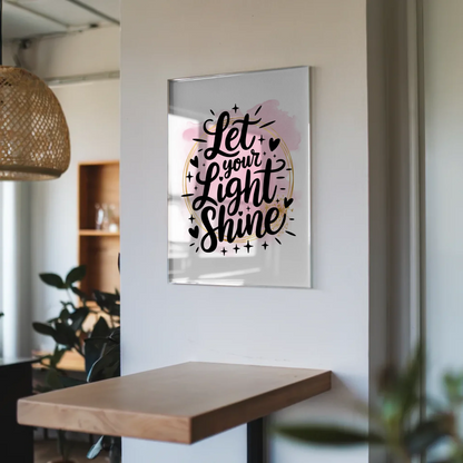 Wandbild Acrylglas Let Your Light Shine Geschenkidee