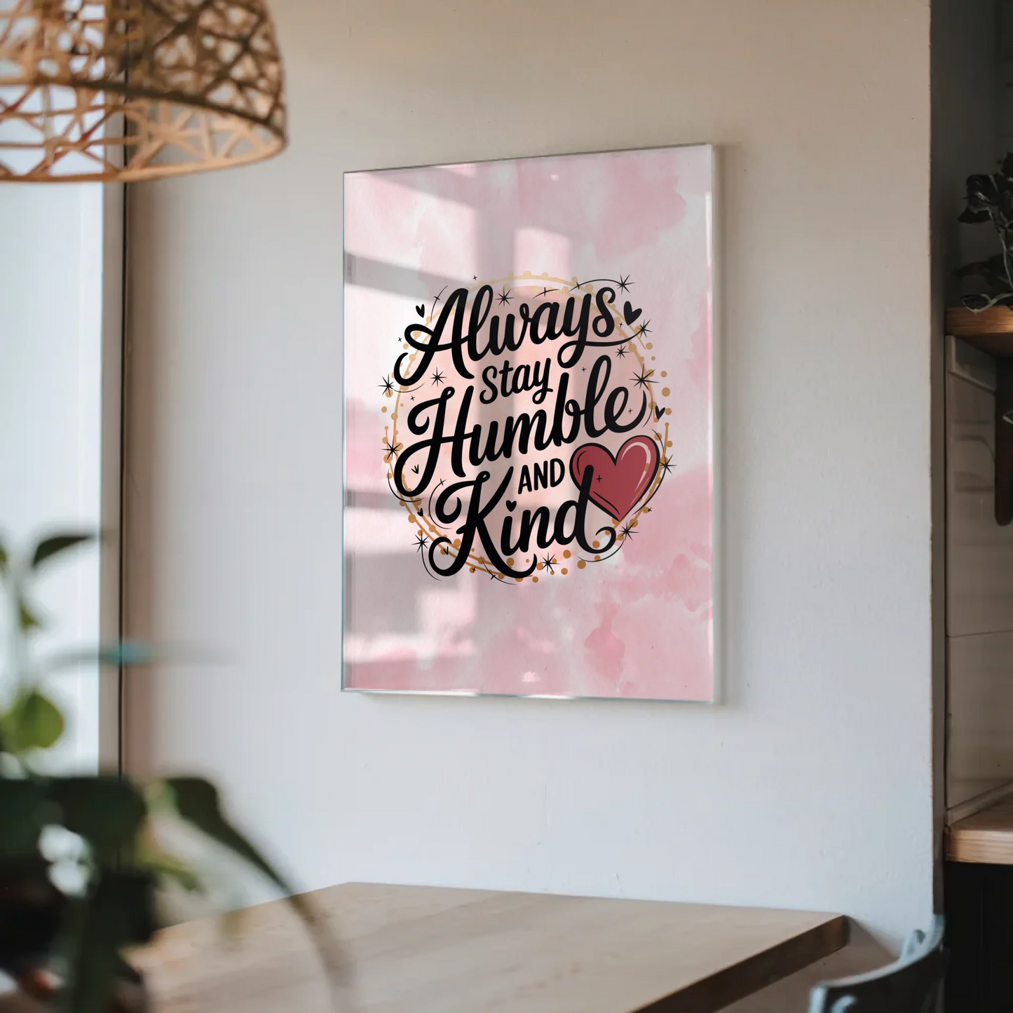 Wandbild Acrylglas Always Stay Humble and Kind Geschenk