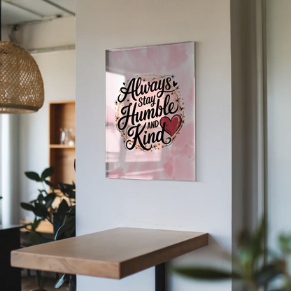 Wandbild Acrylglas Always Stay Humble and Kind Geschenk