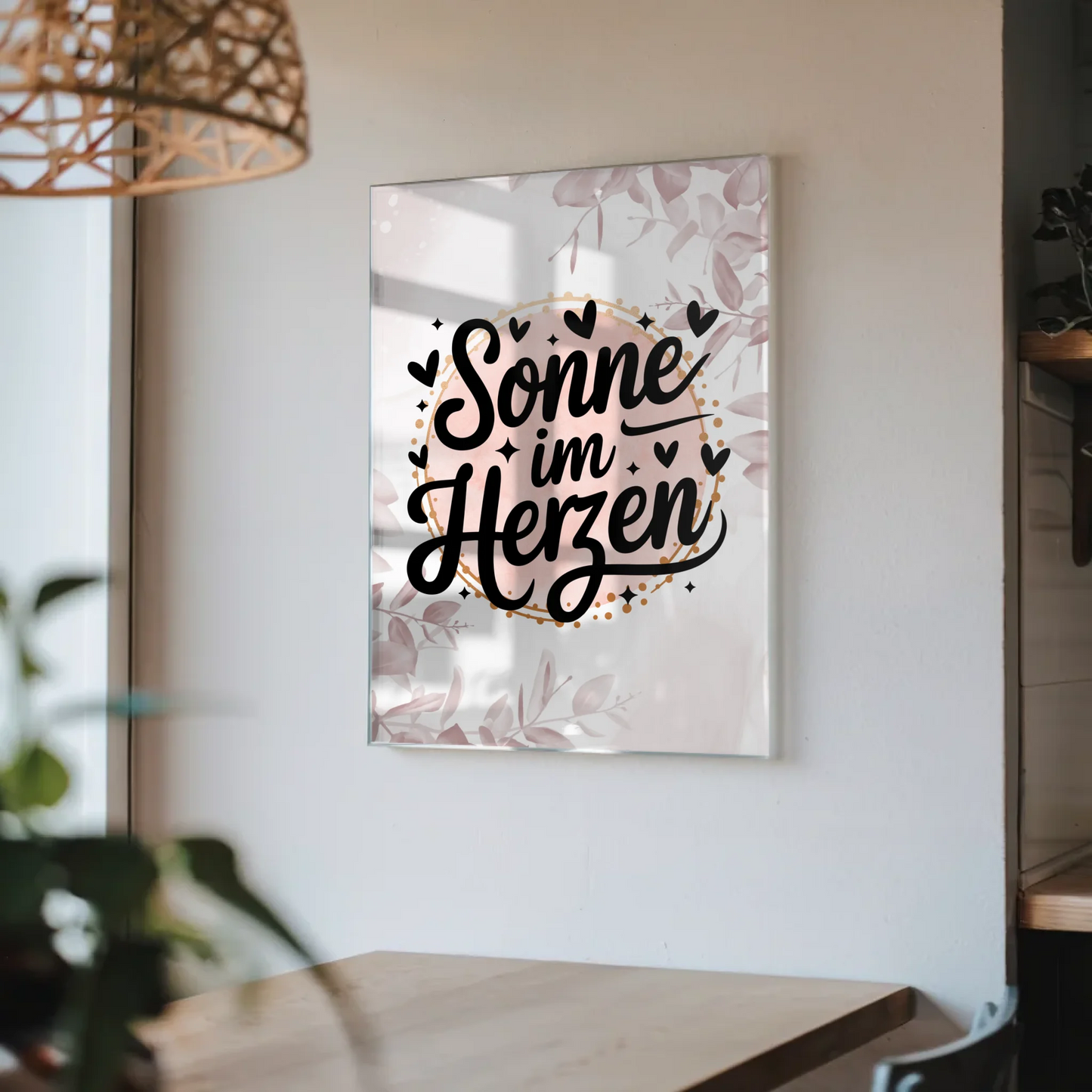 Foto Acrylglas Sonne im Herzen Personalisiertes Geschenk