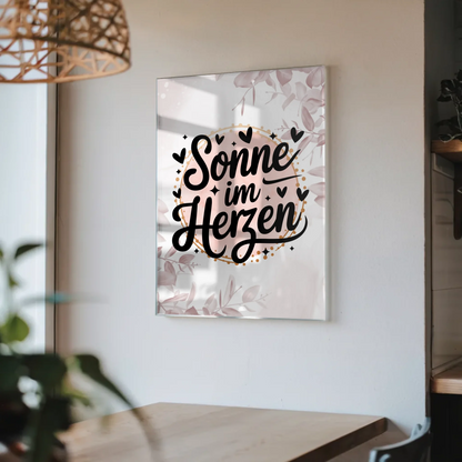 Foto Acrylglas Sonne im Herzen Personalisiertes Geschenk