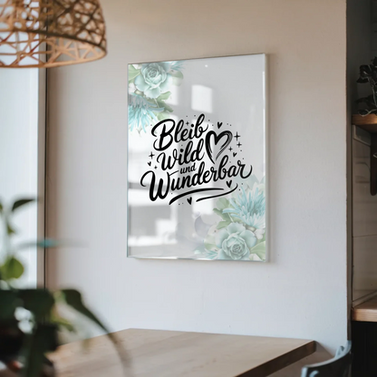 Wandbild Auf Acrylglas Bleib Wild und Wunderbar Geschenk