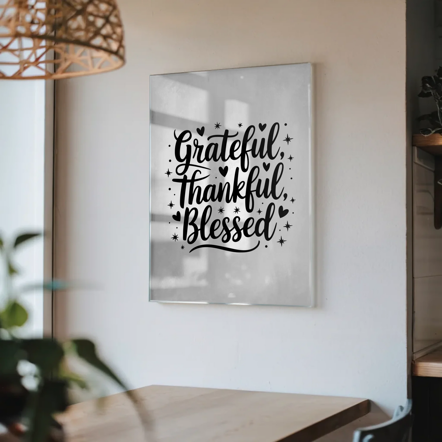Foto Mit Acrylglas: Grateful Thankful Blessed Geschenk
