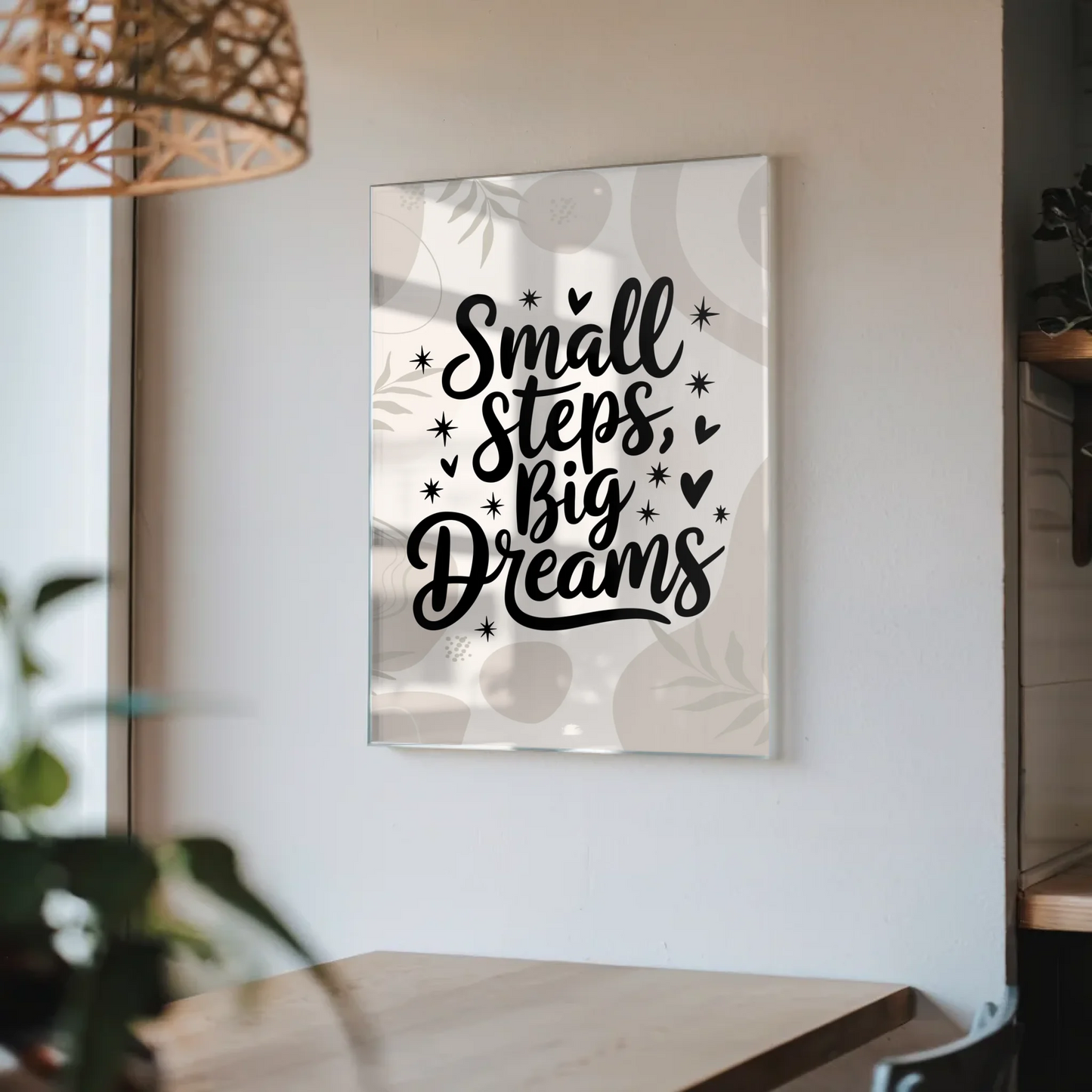 Acrylglas Bild Small Steps Big Dreams Geschenkidee