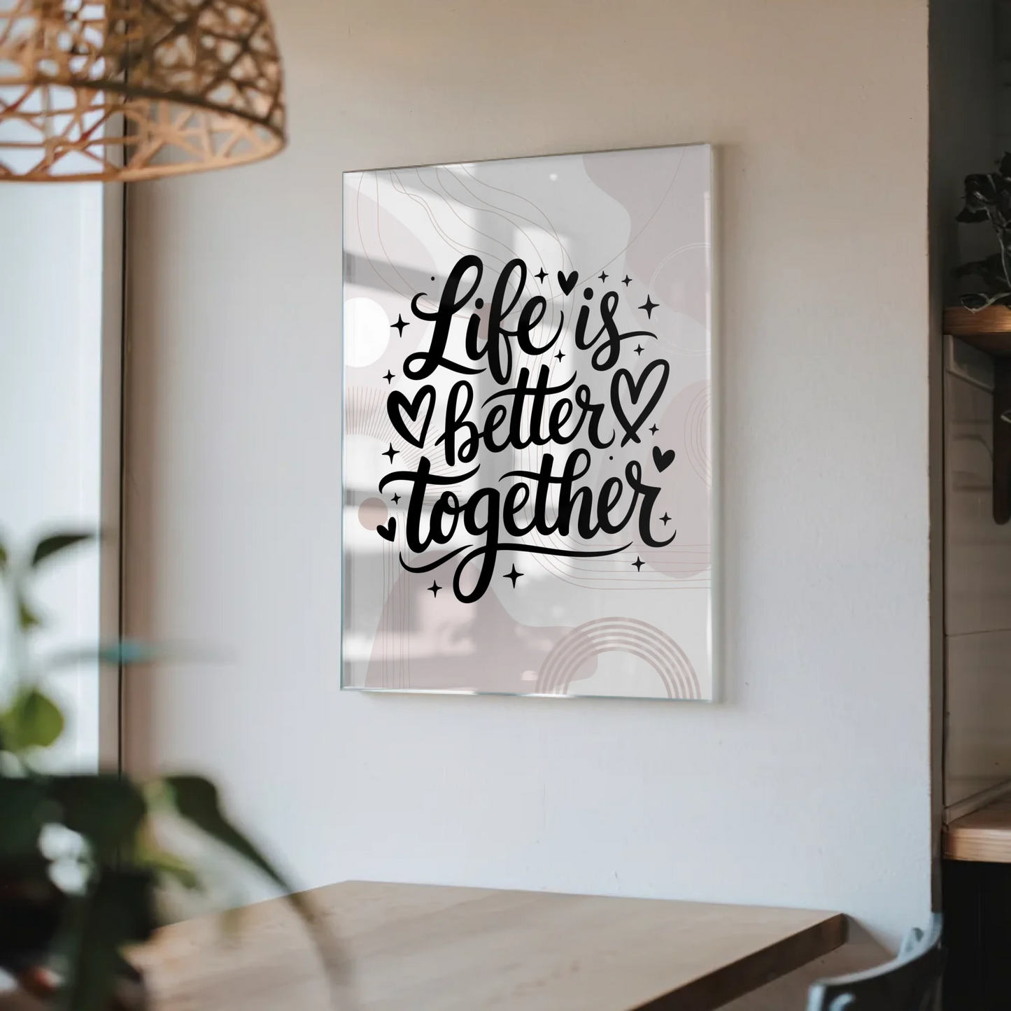 Wandbild Acrylglas Life is Better Together Geschenk