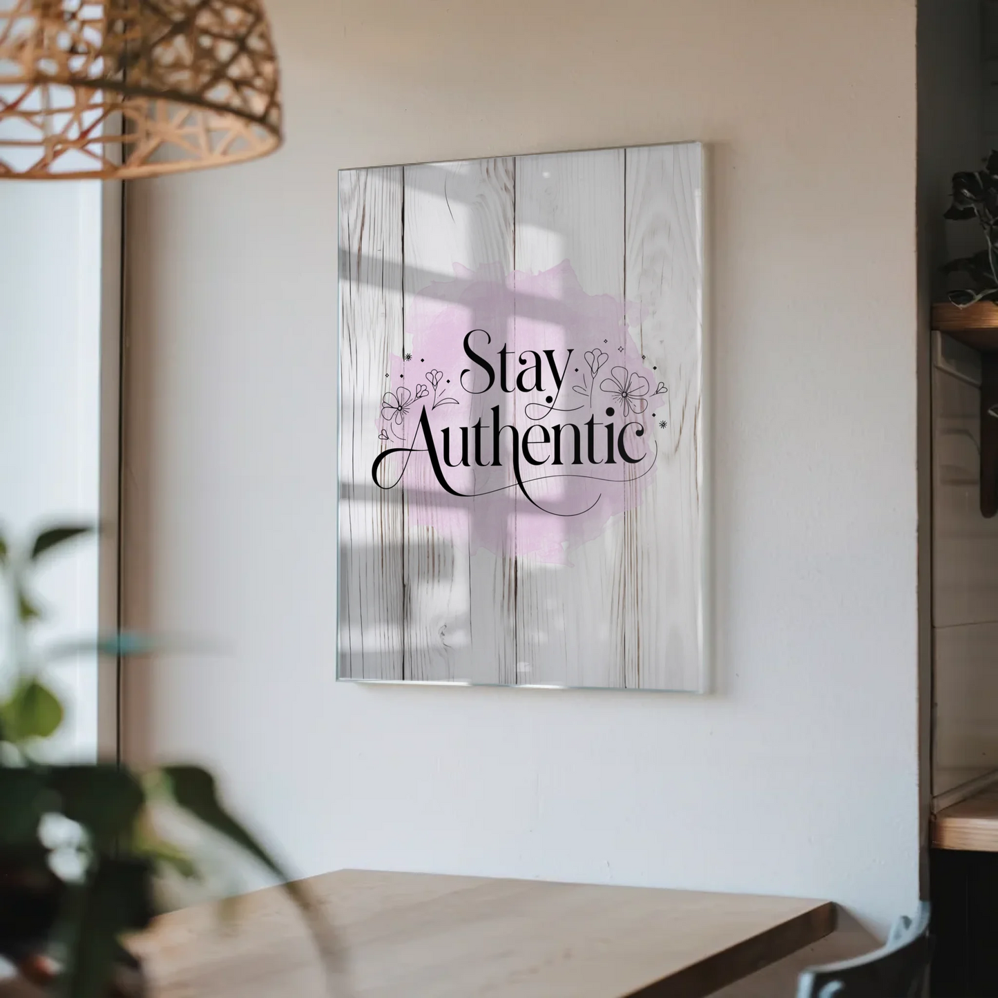Wandbild Acrylglas Stay Authentic - Personalisiertes Geschenk