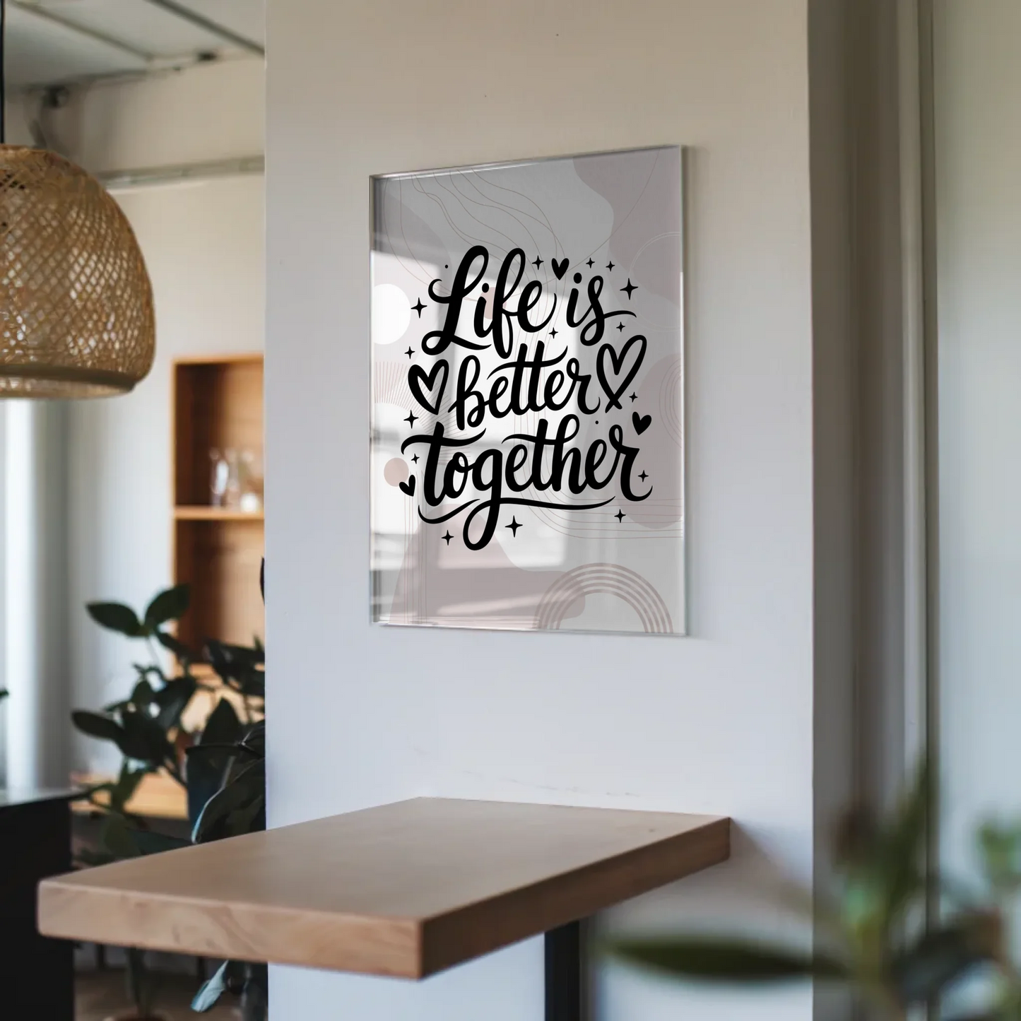 Wandbild Acrylglas Life is Better Together Geschenk