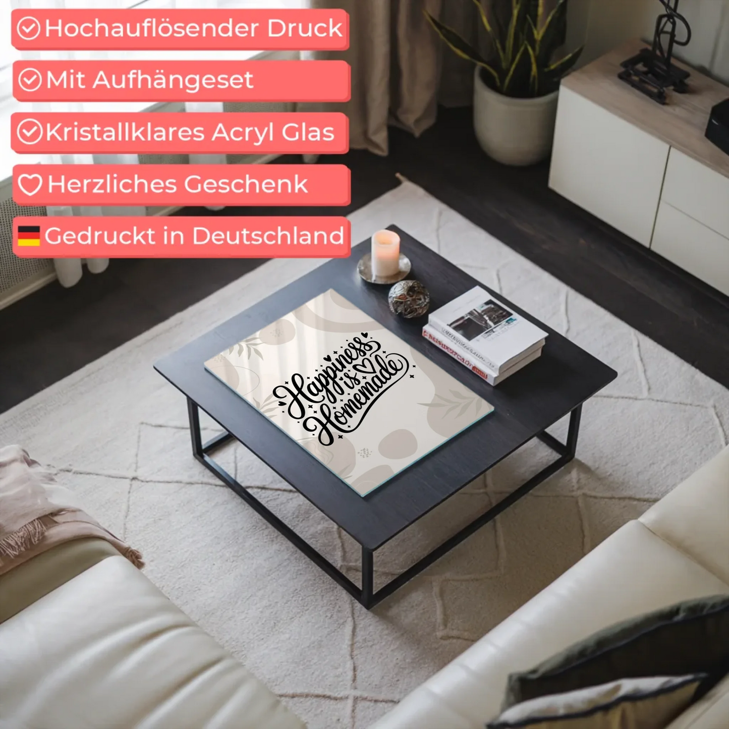 Bild Mit Acrylglas Happiness is Homemade Geschenkidee