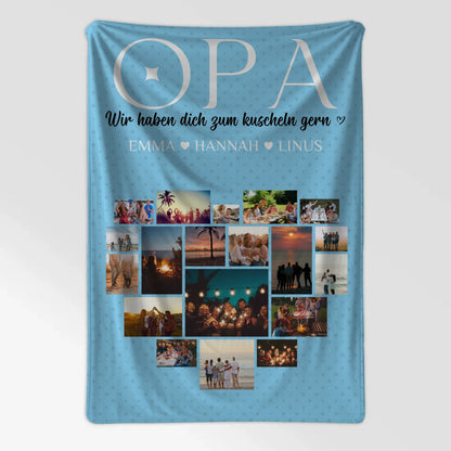 Foto Auf Decke Personalisiert Opa Fotocollage Zum Kuscheln Gern