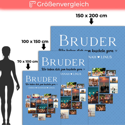 Fotodecke Fotocollage Bruder Zum kuscheln gern Geschenk