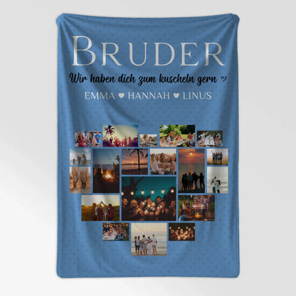 Fotodecke Fotocollage Bruder Zum kuscheln gern Geschenk