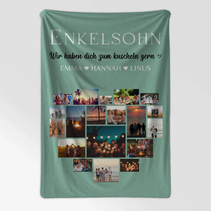 Decke Personalisiert Enkelsohn Fotocollage Zum kuscheln gern