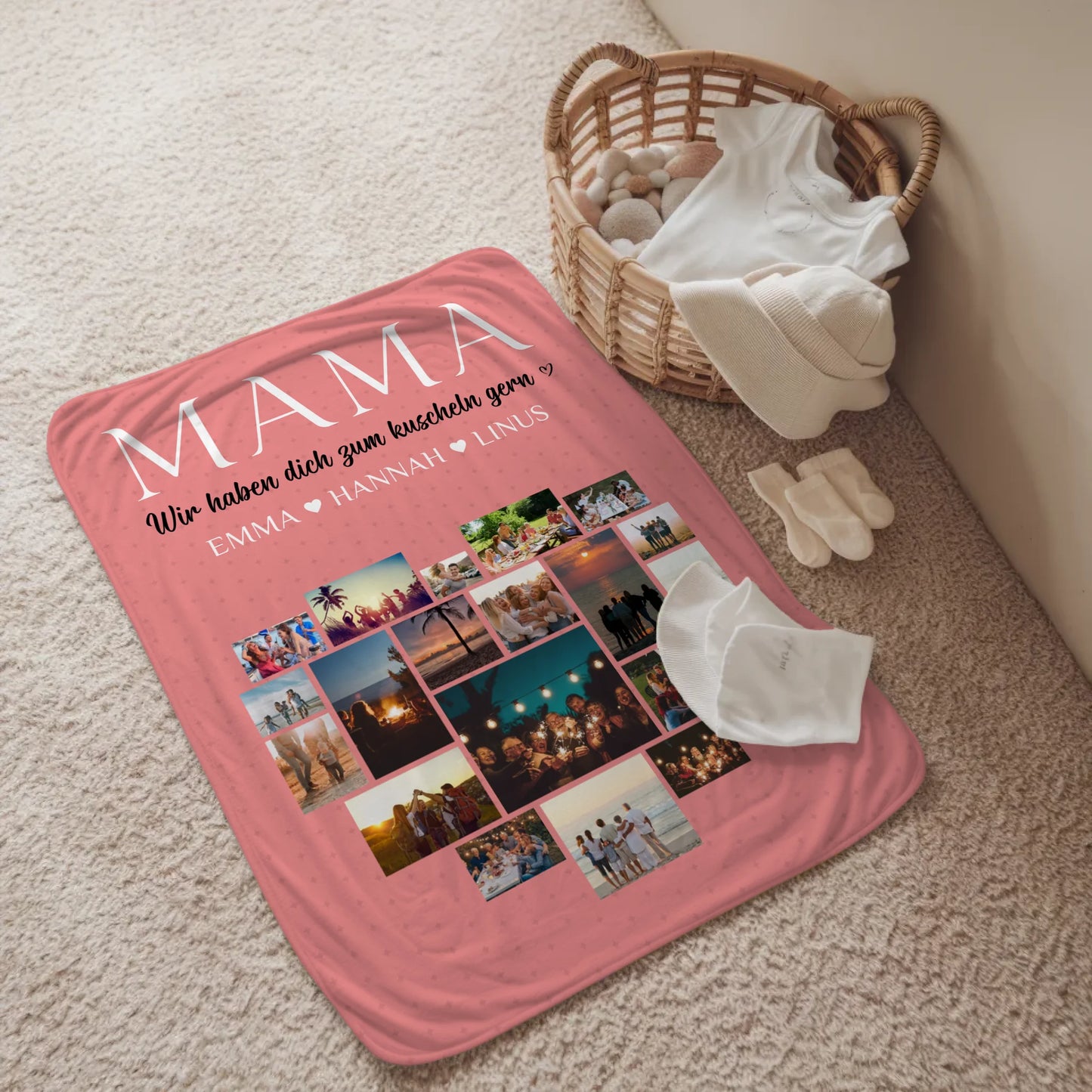 Personalisierte Kuscheldecke Mama Fotocollage Zum Kuscheln gern