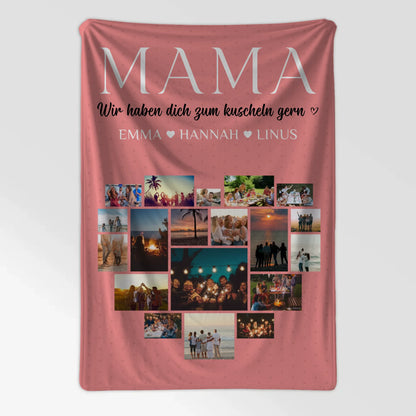Personalisierte Kuscheldecke Mama Fotocollage Zum Kuscheln gern