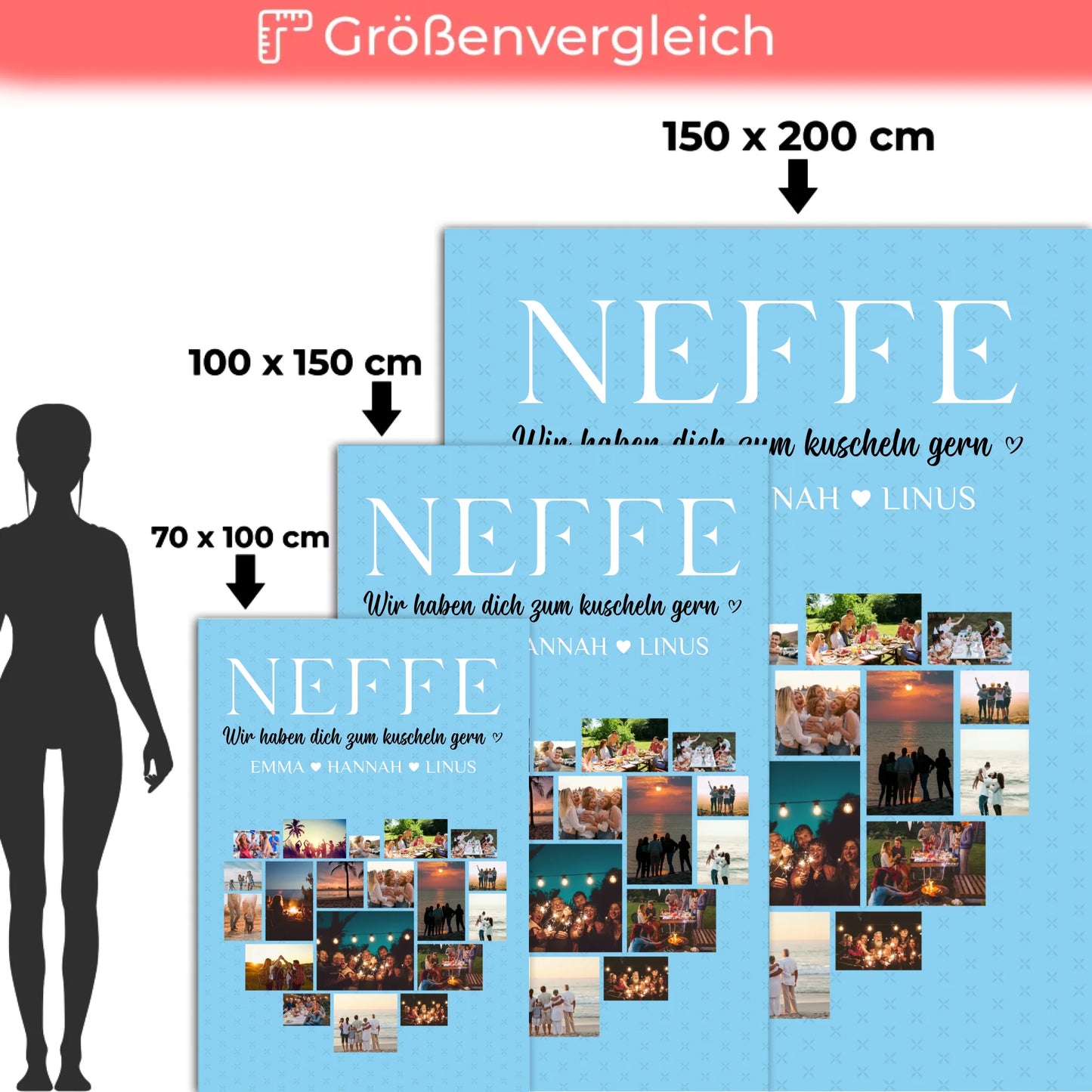 Geschenk Decke Mit Foto Neffe Fotocollage Zum kuscheln gern