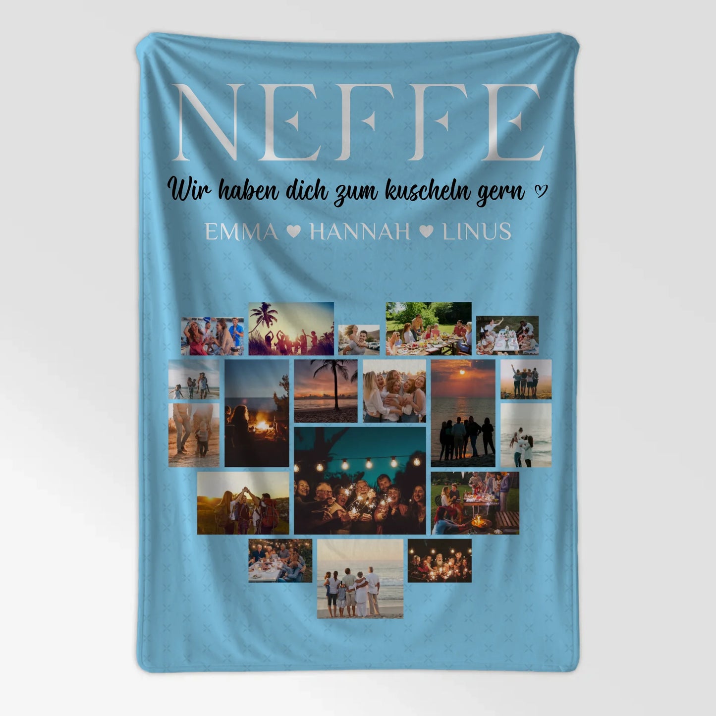 Geschenk Decke Mit Foto Neffe Fotocollage Zum kuscheln gern