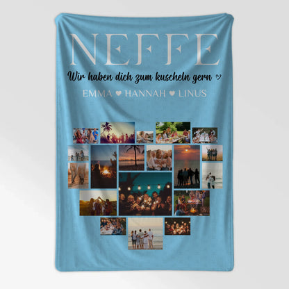 Geschenk Decke Mit Foto Neffe Fotocollage Zum kuscheln gern