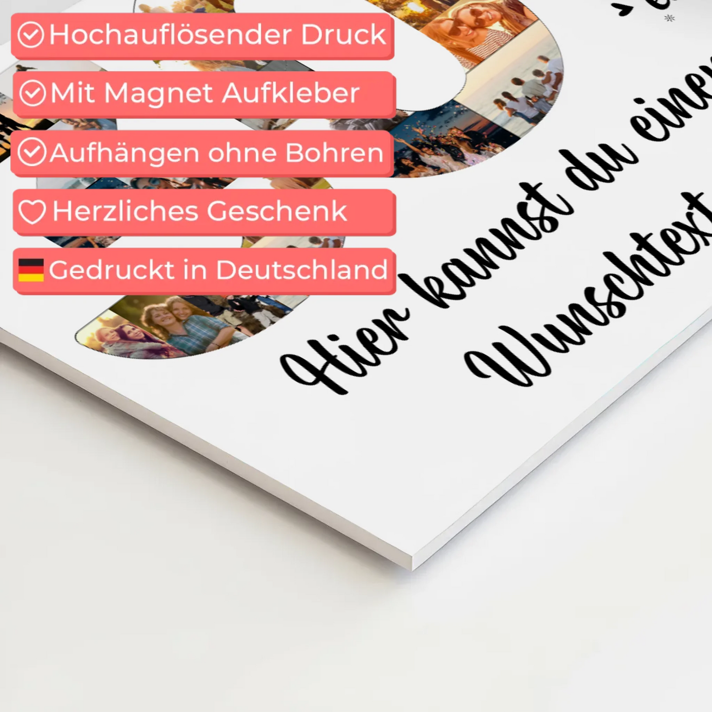 Fotoboard Magnet Poster mit Unterschriften 30 Geburtstag Kuchen
