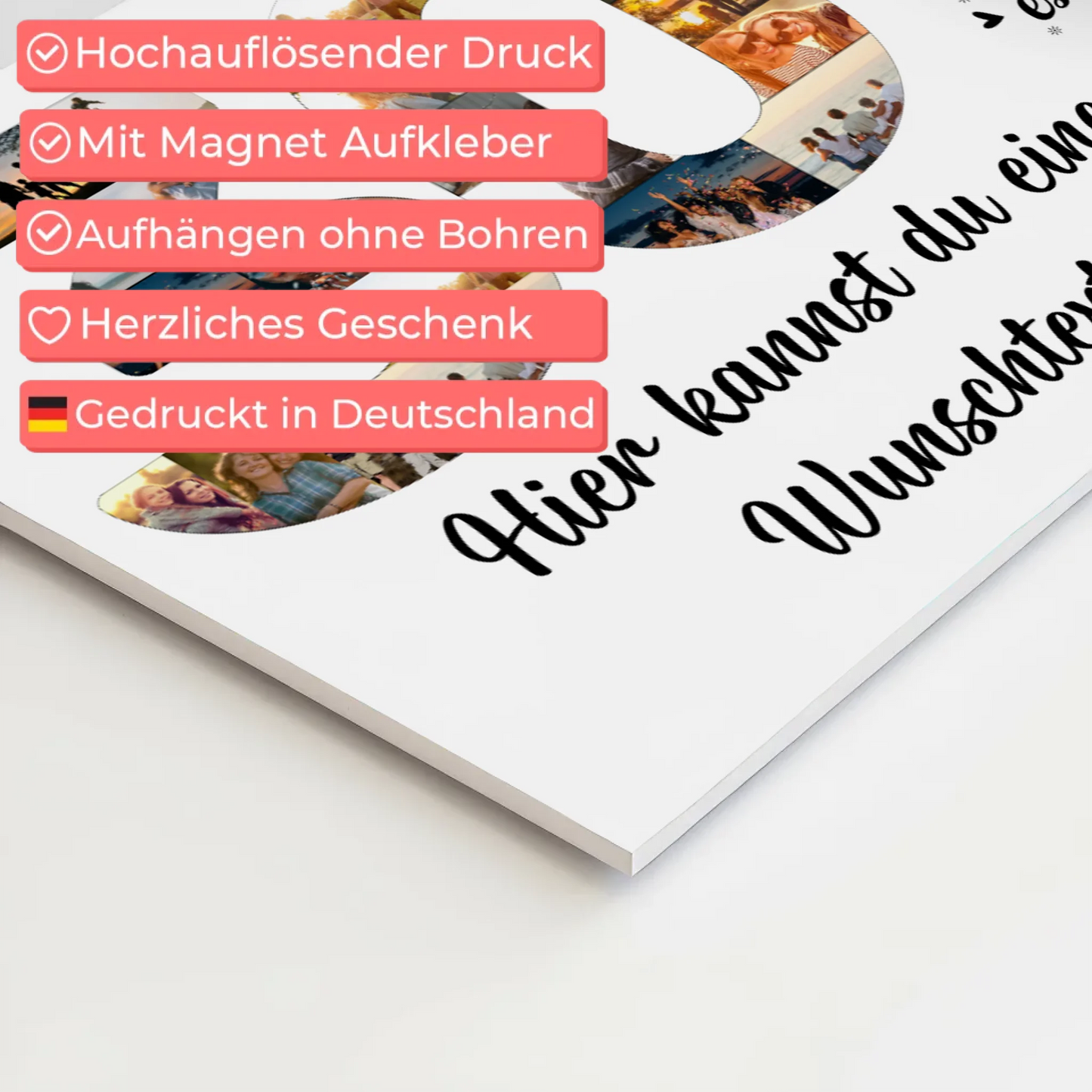 Fotoboard Magnet Poster mit Unterschriften 30 Geburtstag Kuchen