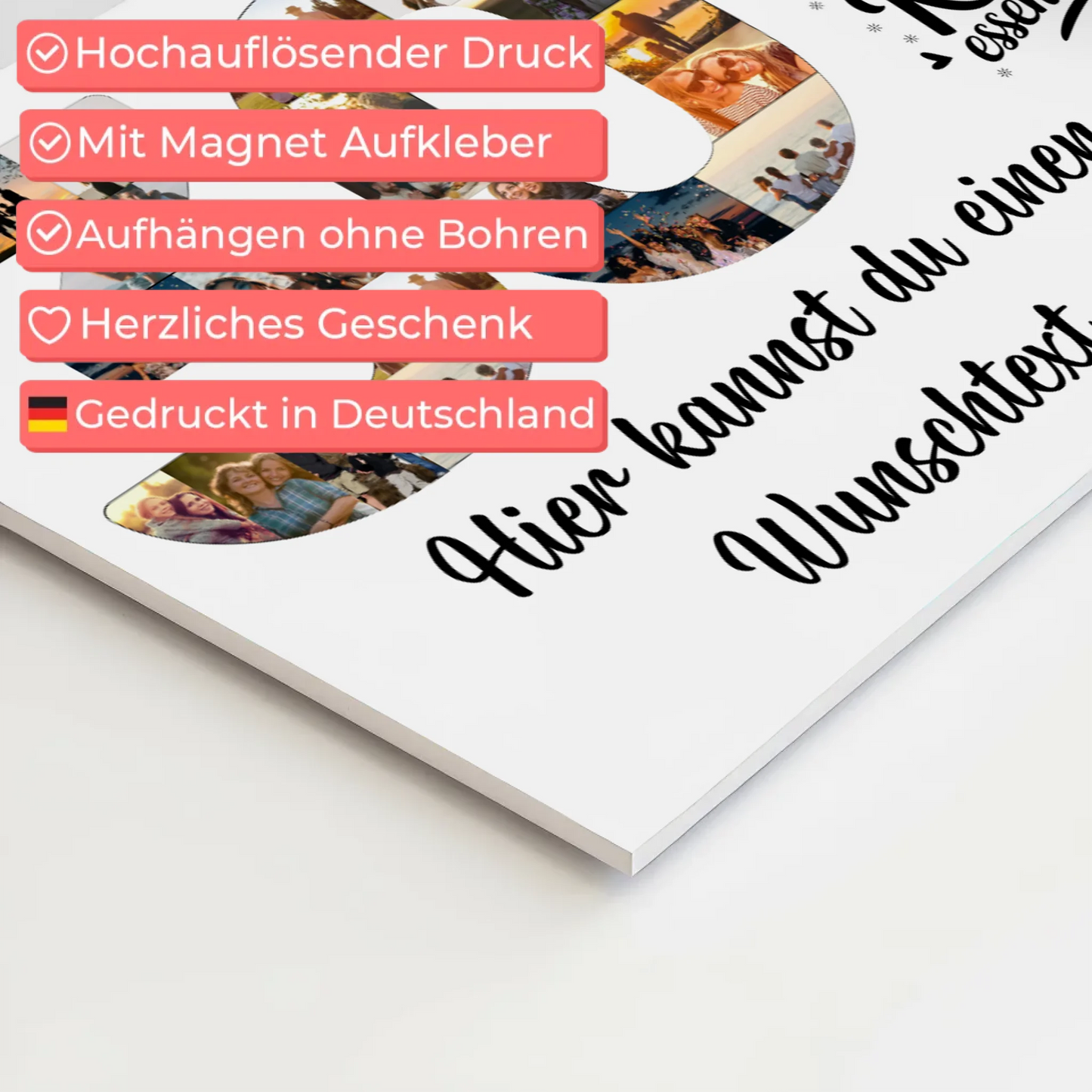 Fotoboard Magnet Poster mit Unterschriften 30 Geburtstag Kuchen