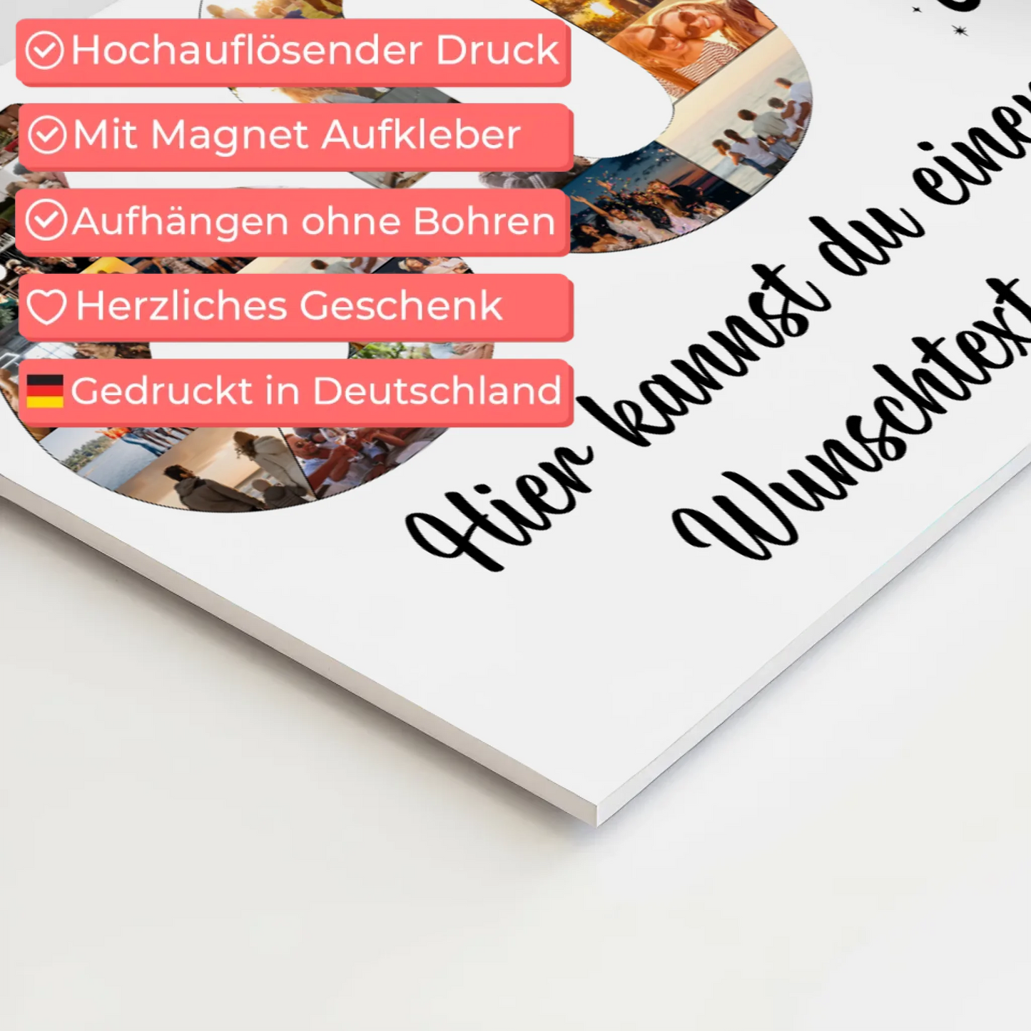 Magnet Poster mit Wunschtext 60 Geburtstag Falten