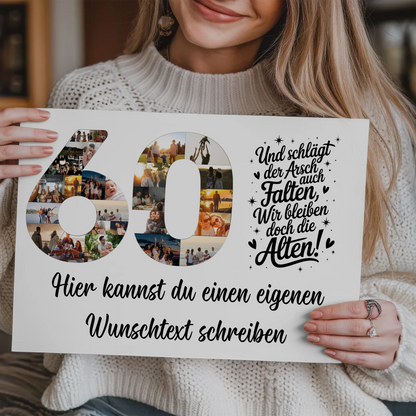 Magnet Poster mit Wunschtext 60 Geburtstag Falten