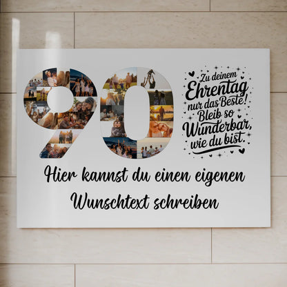 Fotoboard Magnet Poster mit Unterschriften 90 Geburtstag