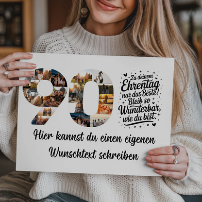 Fotoboard Magnet Poster mit Unterschriften 90 Geburtstag