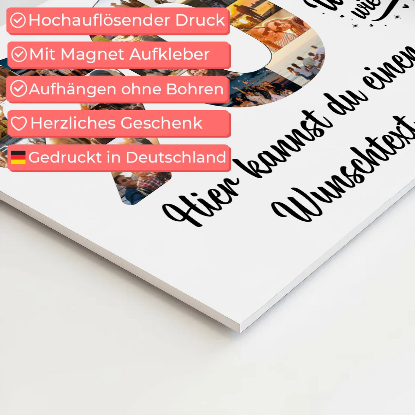 Fotoboard Magnet Poster mit Unterschriften 90 Geburtstag