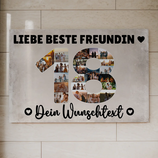 Fotoboard Poster magnetisch mit Wunschtext 18 Geburtstag Beste Freundin
