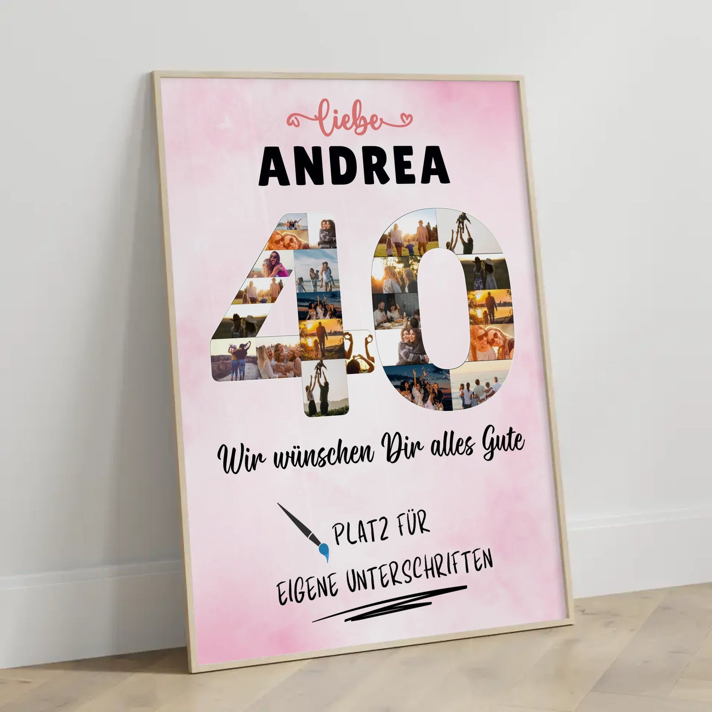 Personalisiertes Poster mit Wunschtext 40 Geburtstag für Mama Schwester