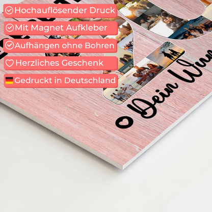 Magnetisches Fotoboard mit Unterschriften 20 Geburtstag Freundin