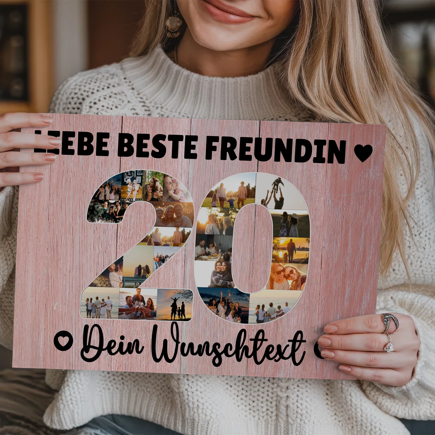 Magnetisches Fotoboard mit Unterschriften 20 Geburtstag Freundin