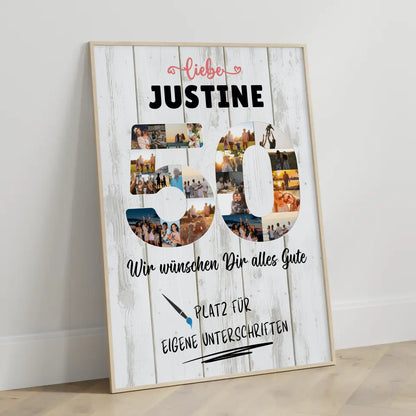 Personalisiertes Poster mit Unterschriften 50 Geburtstag Mama Schwester