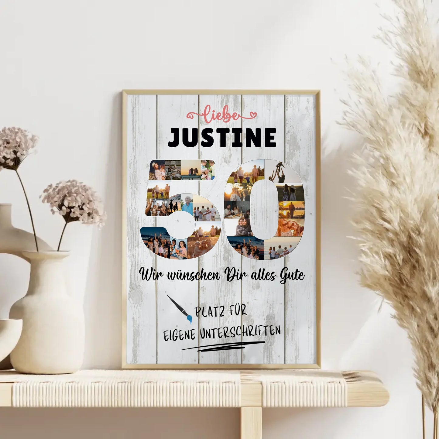 Personalisiertes Poster mit Unterschriften 50 Geburtstag Mama Schwester